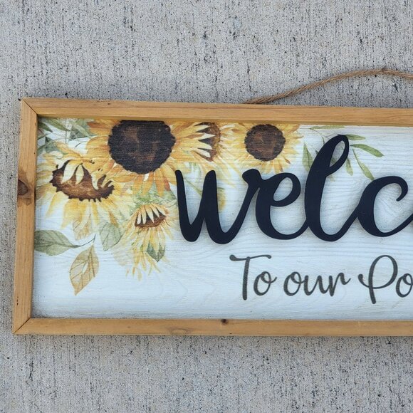 Rectangular Welcome To Our Porch Wooden Sign - Picture 3 of 16
